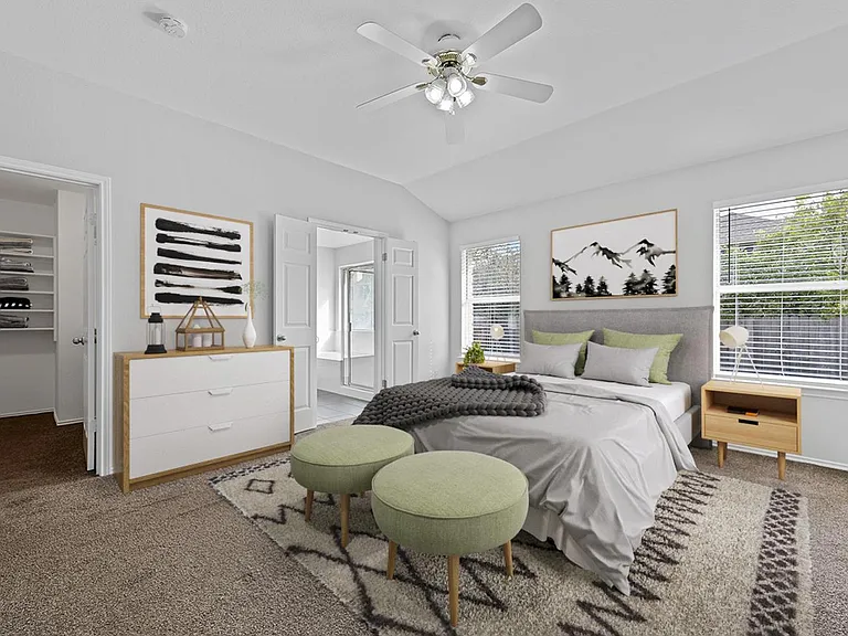 Bedroom 1. This image shows a virtually furnished space. Bedrooms come unfurnished.