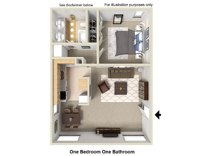 Floor plan One Bedroom One Bathroom