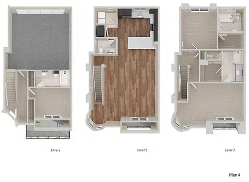 Floor plan Townhome Four 3 x 3.5
