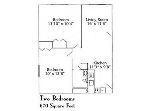 Floor plan TWO BEDROOM