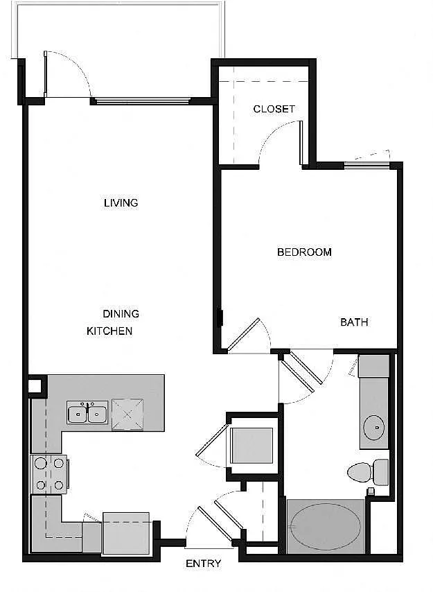 Floor plan A2 One Bedroom