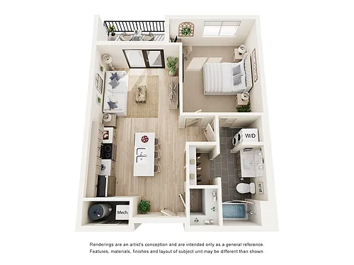 Floor plan 1 Bed/1 Bath