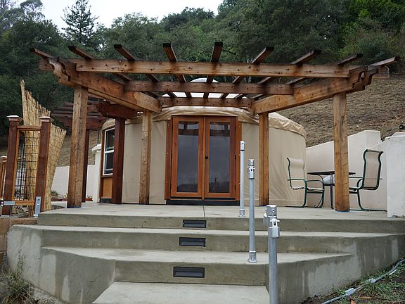 Approach to primary yurt and private patio