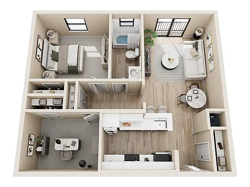 Floor plan One Bed and Den