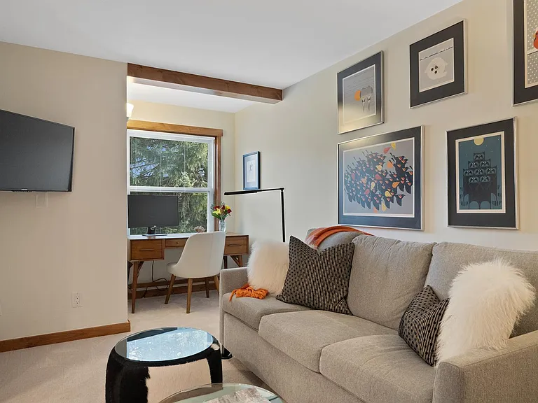 High-speed internet. Solid wood pocket doors separate from main living area for privacy