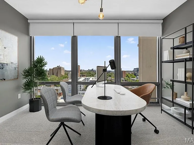 Second bedroom with East facing windows towards the City of St. Louis