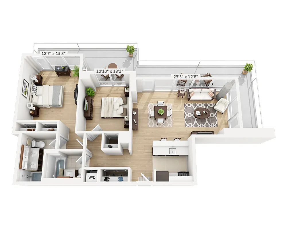 Floor plan Two Bedroom (B2F-808)
