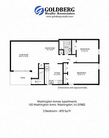 Floor plan Two Bedroom 1 bath
