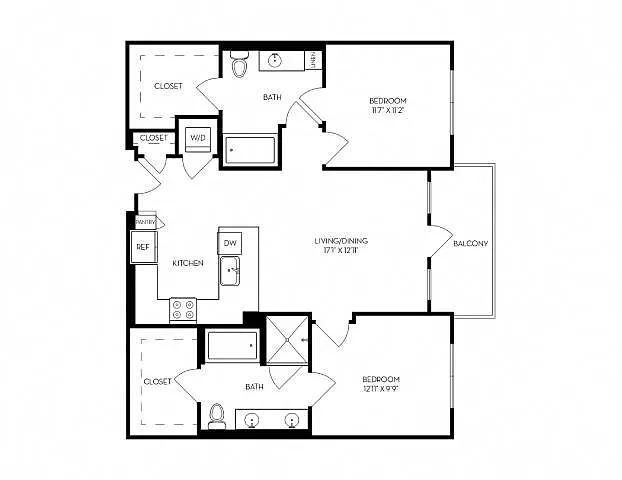 Floor plan 2X2 - H1-L
