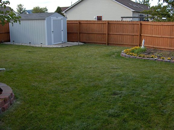 10X12 Shed, 6-Foot Privacy Fence around backyard with front & side gates