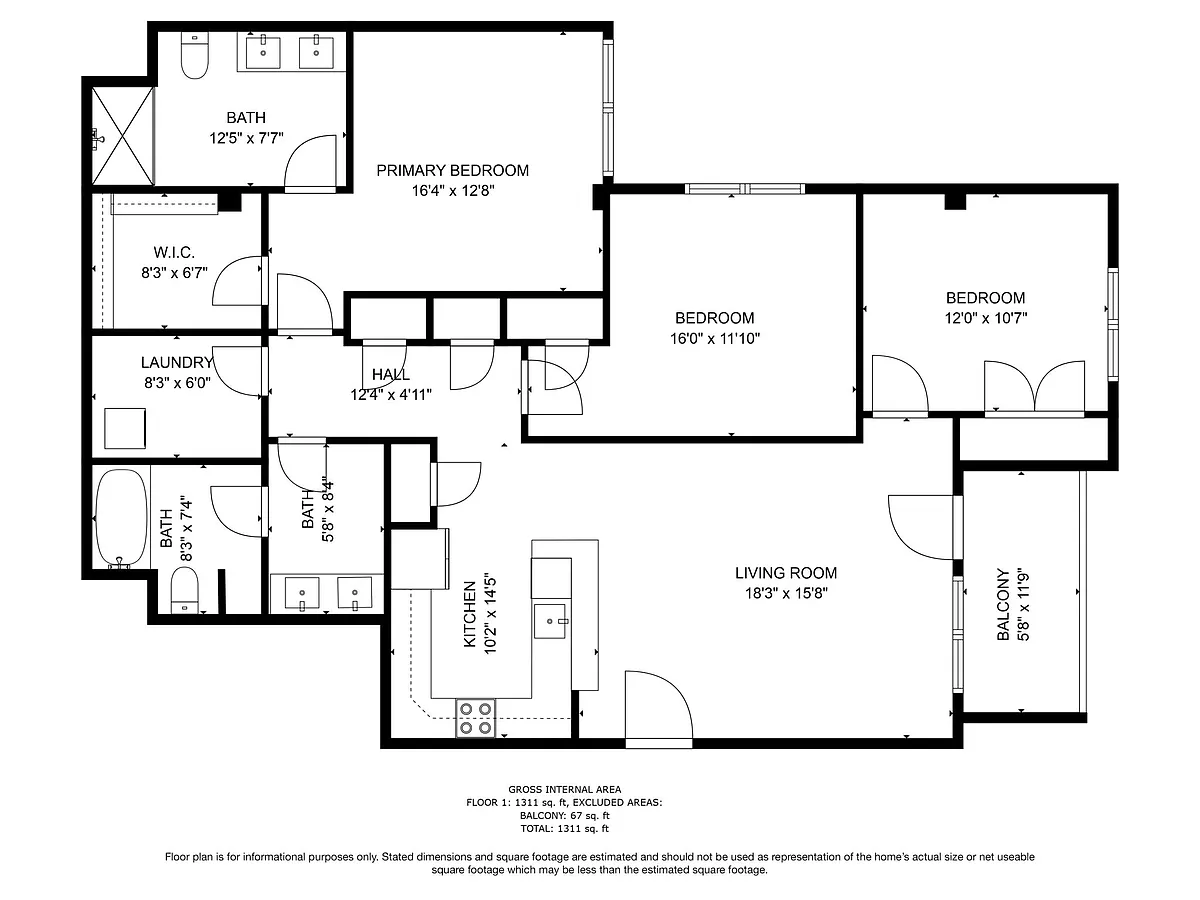 Floor plan 3BED 2BATHS