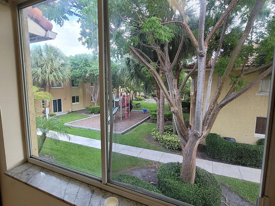 Playground behind building.