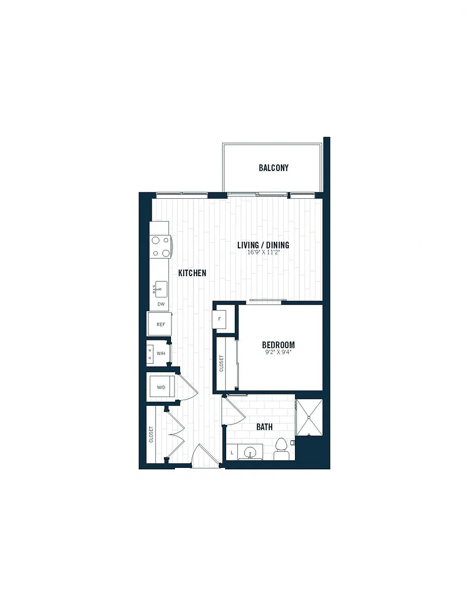 Floor plan A1 | 1 Bed | 1 Bath