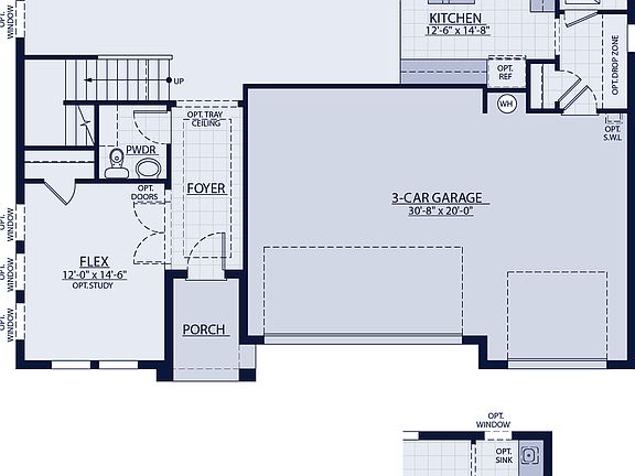 Sawgrass floor plan first floor and structural options William Ryan Homes Southwest Florida