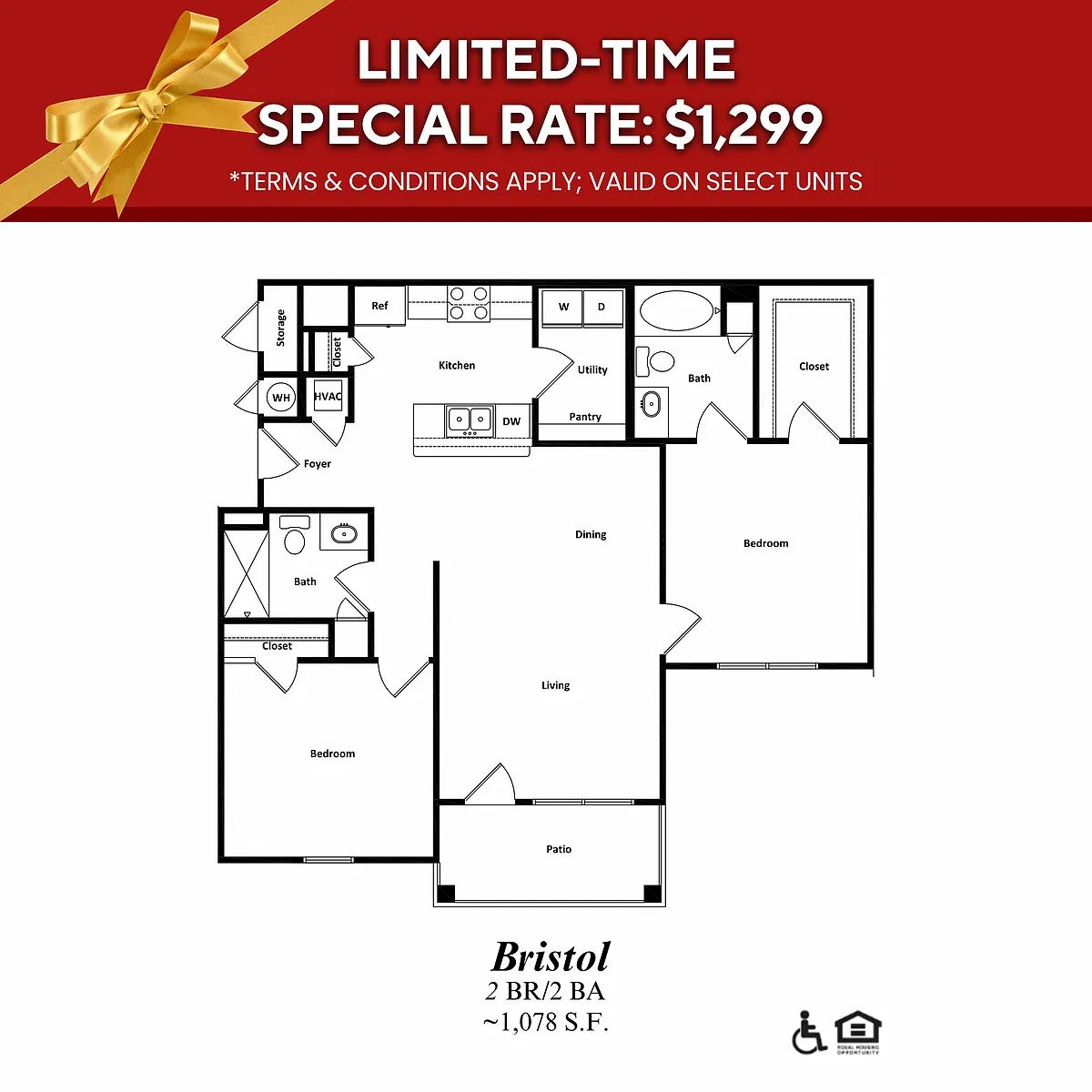 Floor plan 2x2 B-AV