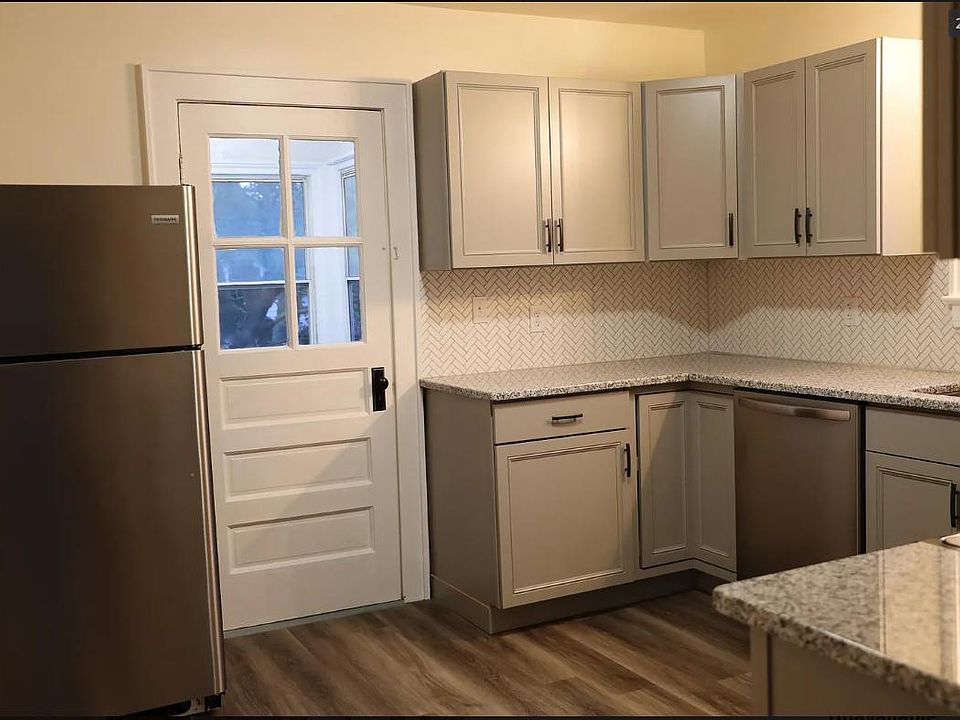 kitchen with entrance to back porch
