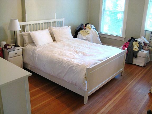BIG bedroom with two big windows.
