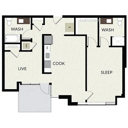 Floor plan 2 Bed/2 Bath-B3