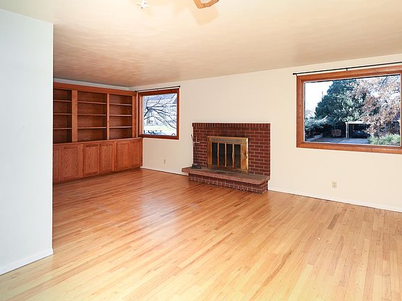 Main level living room with fireplace