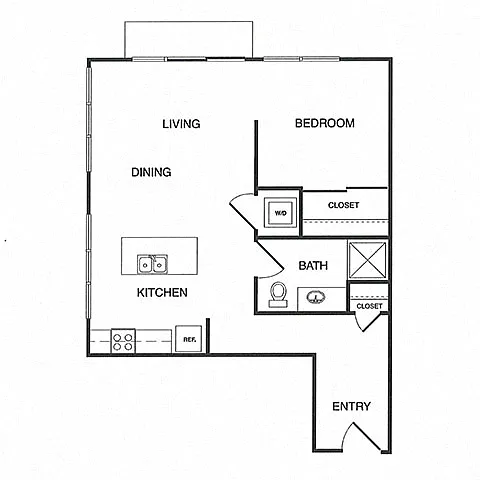 Floor plan 1X1 B