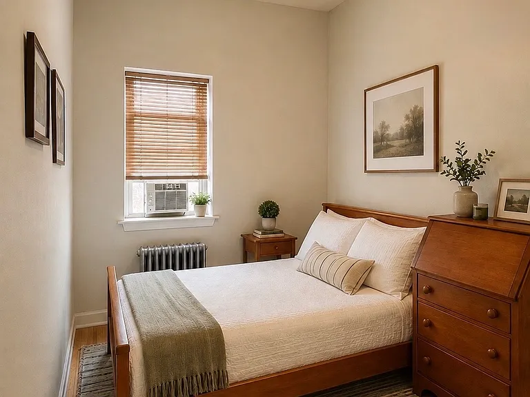 Bedroom with queen-sized bed