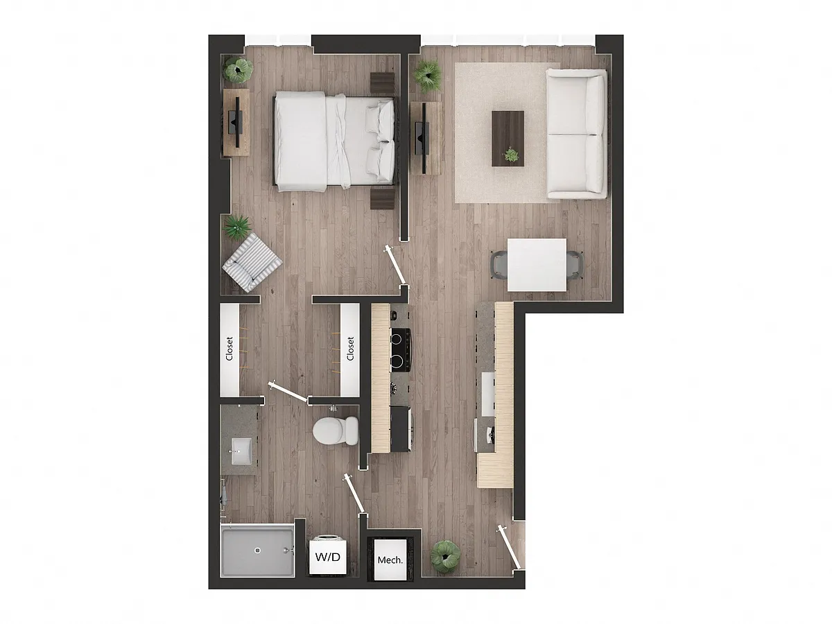 Floor plan 1BD1zc