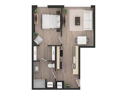 Floor plan 1BD1zd