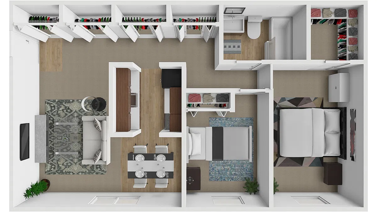 Floor plan 2 Bedroom 1 Bath