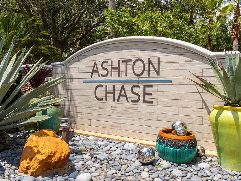 Our beautifully landscaped entrance sign sets the tone for the upscale living experience that awaits you at Ashton Chase Apartments.