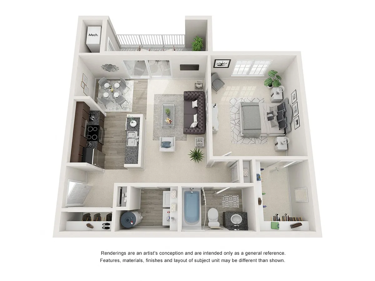 Floor plan One Bedroom One Bath