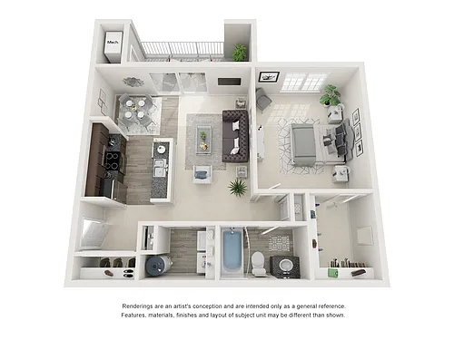 Floor plan One Bedroom One Bath