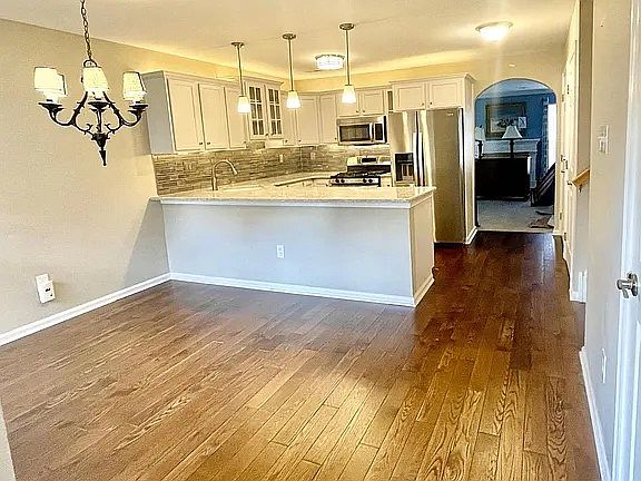 Kitchen and new hardwood floor
