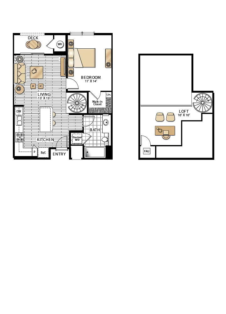 Floor plan Verona - One Bedrooms with Loft