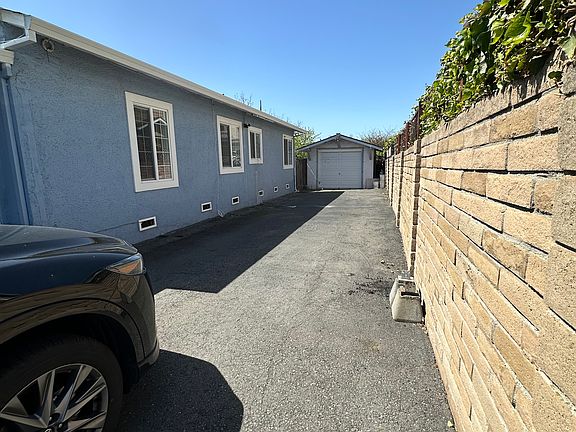 Driveway and detached garage