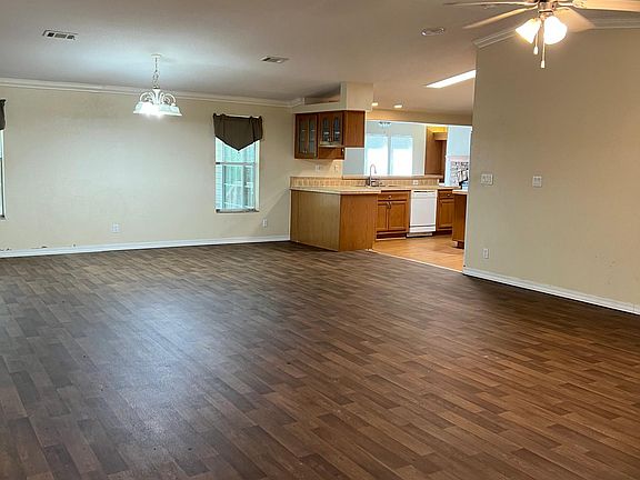 living room/dining room into kitchen