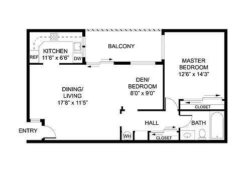 Floor plan One Bedroom Original