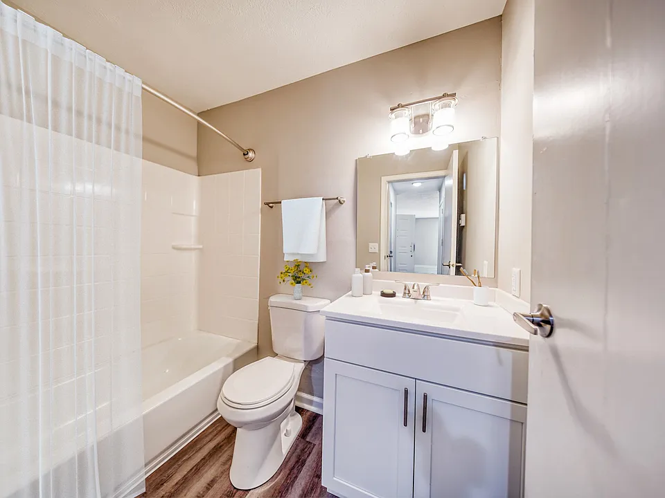 Step into elegance at Green Valley, where modern design meets comfort. This stunning bathroom features sleek finishes and ample space, perfect for your daily routines. Elevate your living experience today-schedule a tour now!