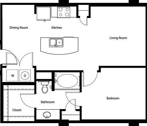 Gallery At Turtle Creek - A1B - 1 Beds - 1 Baths - 689 Sq. ft.