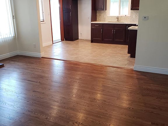 living room into kitchen