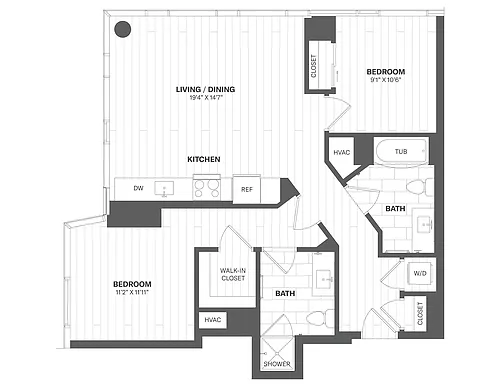Floor plan 2 Bed/2 Bath-X01