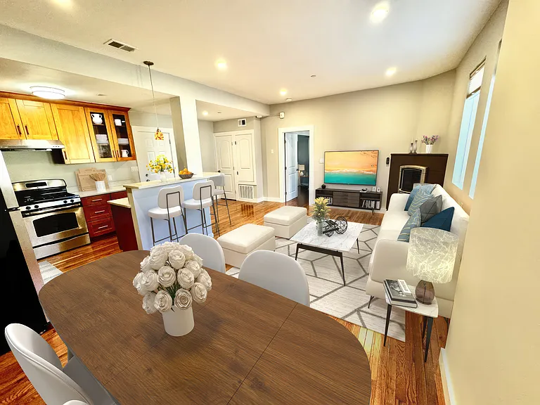 Large Open Floor Plan. Dining Area, Kitchen, and Living Room.