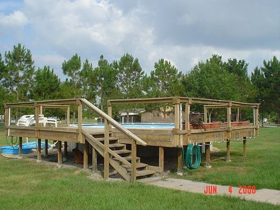 wooden deck for pool