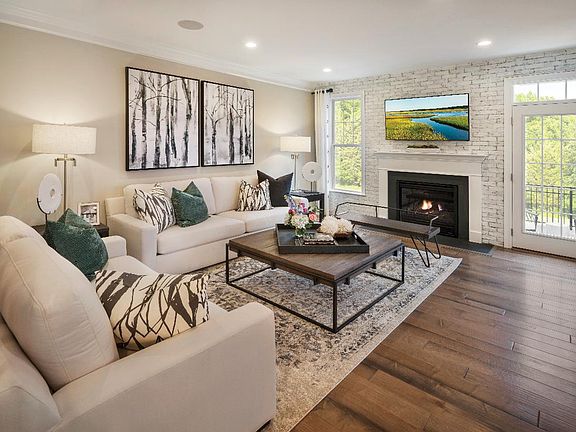 Living room with fireplace