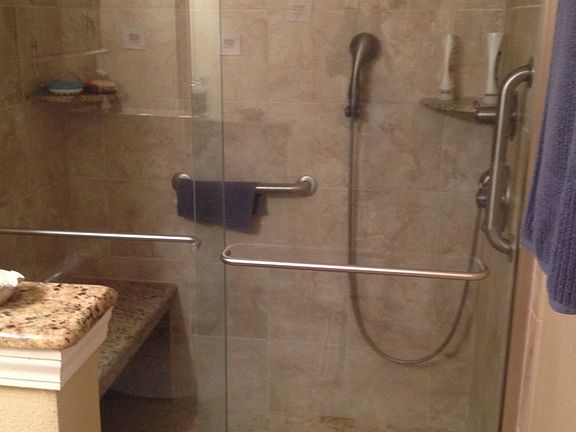 Custom tile shower in master