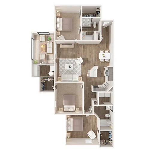 Floor plan Three Bedroom