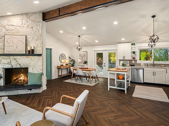 Main Level Living Room, Dining and Kitchen