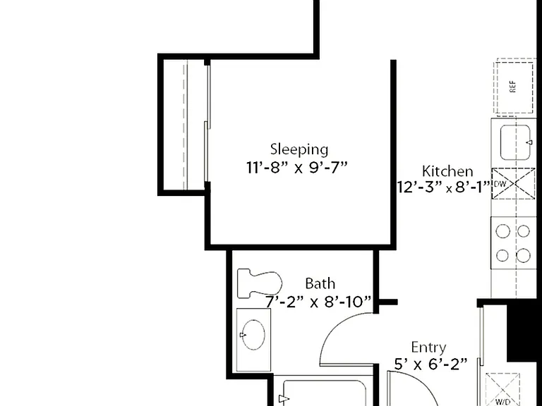 A1 - STUDIO 507 SQFT A1 - STUDIO 507 SQFT