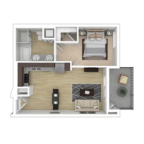 Floor plan 1 Bedroom 1 Bathroom B