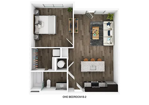 Floor plan B2 1 Bedroom