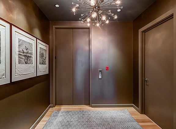 Private entrance foyer for Unit #7 to greet guests - private secure elevator access directly into your home